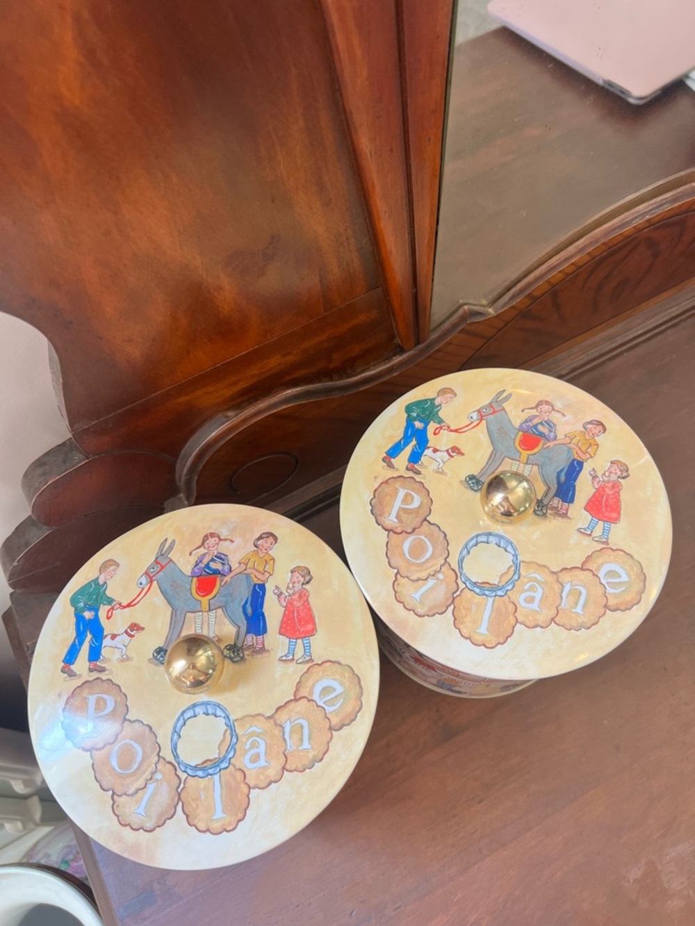 Poilâne Paris French Biscuit Tin Canister Set of 2 Made in France Massilly - Picture 3 of 12